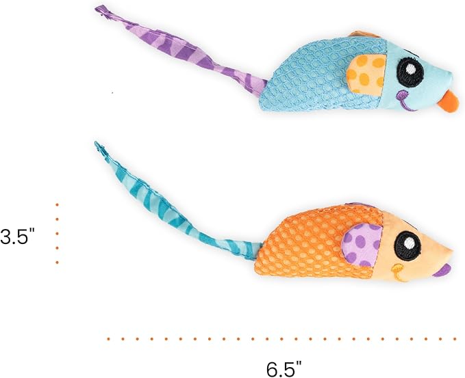 Catstages Catnip Chew Mice 2 Pack– Interactive Dental Cat Chew Toy that Helps - Image 9