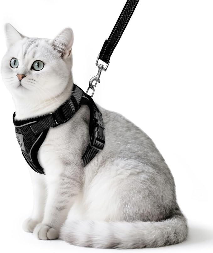 PUPTECK Cat Harness and Leash Set Escape Proof Reflective Cat Walking Harness by PUPTECK