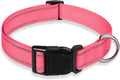 Reflective Dog Collar with Buckle Adjustable Safety Nylon Collars by BOOMIBOO