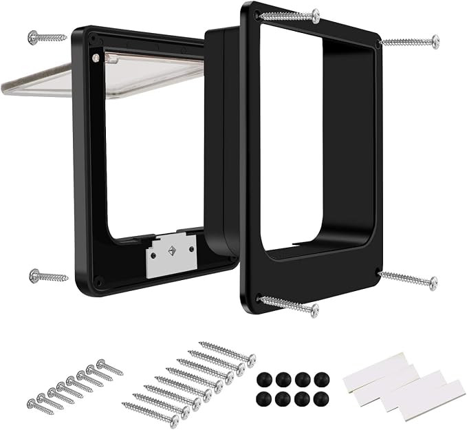 CEESC Large Cat Door for Interior/Exterior Door, Weatherproof, Rotary 4 Way - Image 6