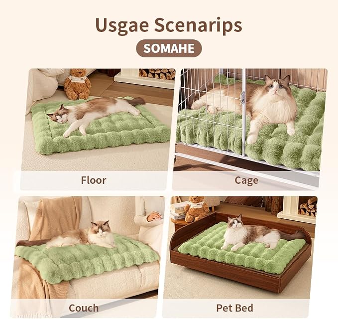 Self-Warming Cat Bed, Plush Faux Fur Pet Bed Mat - Image 8