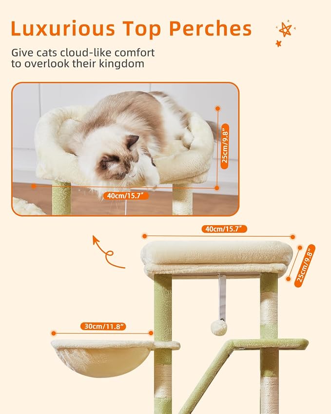 Taoqimiao Cat Tree, 38.5-Inch Cat Tower - Image 3