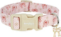 Pink Bow Dog Collar with Flower, Adjustable Cotton Puppy Collar, Cute Girl Boy by Unknown