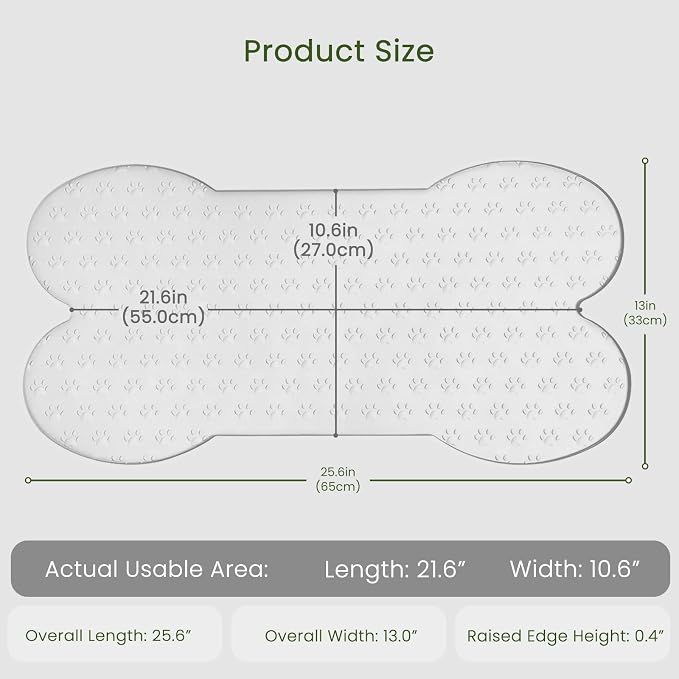 Dog Food Mat Anti-Slip Silicone Dog Bowl Mat Thicker Pet Placemat Waterproof - Image 2