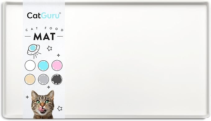 CatGuru Cat Food Mat, Small & Large Pet Placemat, 100% Waterproof Cat Feeding by CatGuru