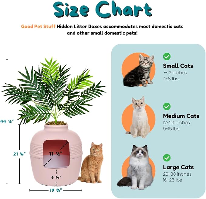 Good Pet Stuff Hidden Litter Box Planter, Decorative Cat Litter Enclosure - Image 6