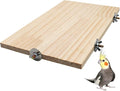 15.7×10.4 Inches Large Bird Perch Stand Platform, Natural Wooden Small Animals by Dnoifne