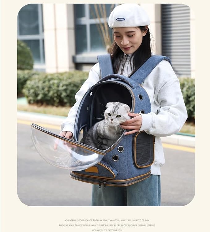 Cat Backpack Carrier, Breathable Pet Carrier Backpack Large Space Bubble - Image 6