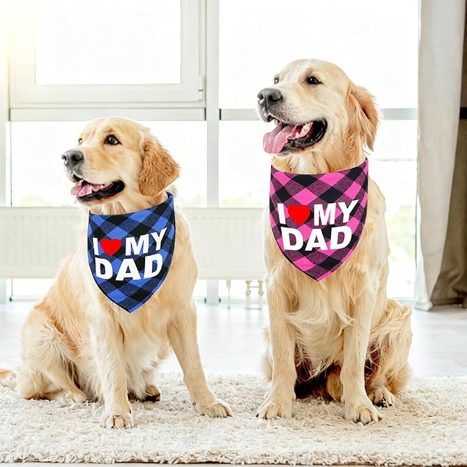 GreenJoy Cute Plaid Dog Bandana – Washable Pet Triangle Scarf - Image 3