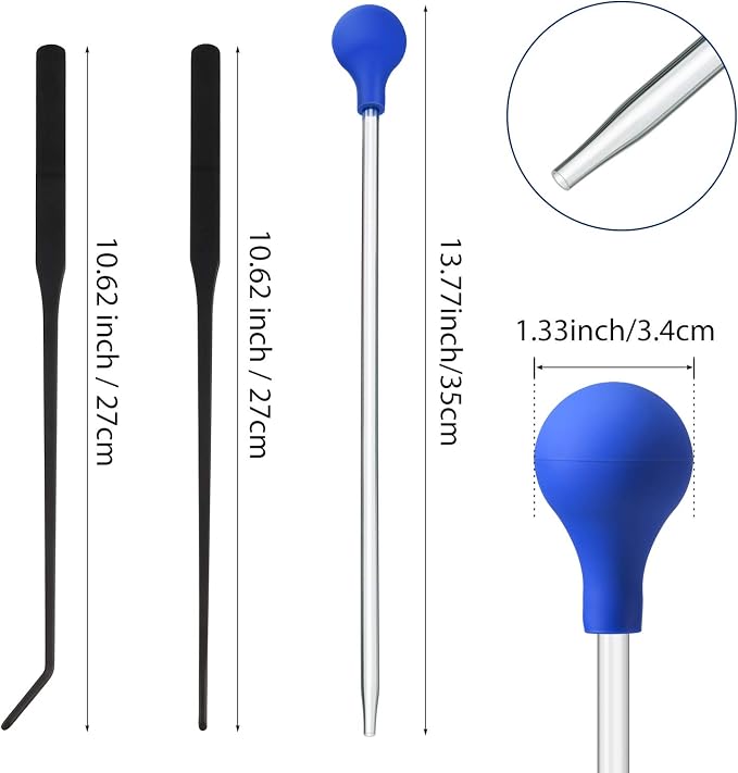 Weewooday 3 Pieces Axolotl Tank Accessories, Extra Long Tweezers - Image 2
