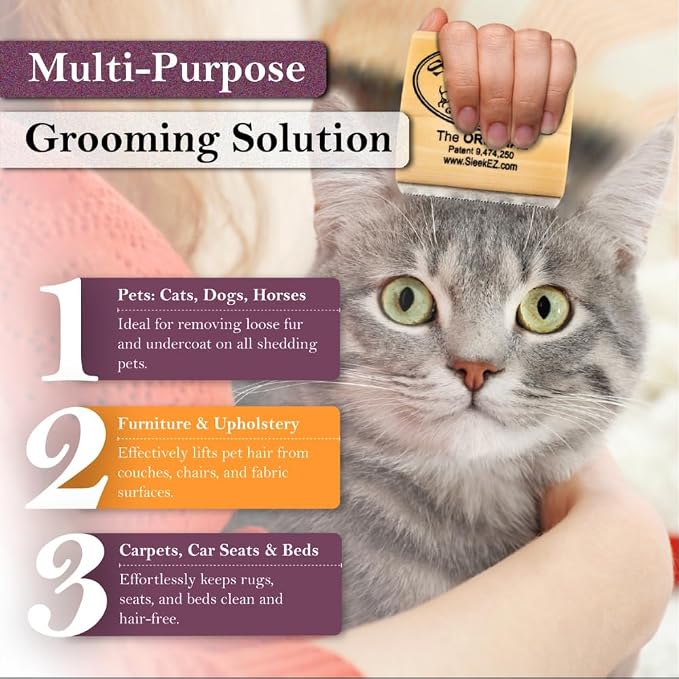 SleekEZ Cat Brush for Shedding & Cat Brushes for Indoor Cats | Pet Brush for - Image 7
