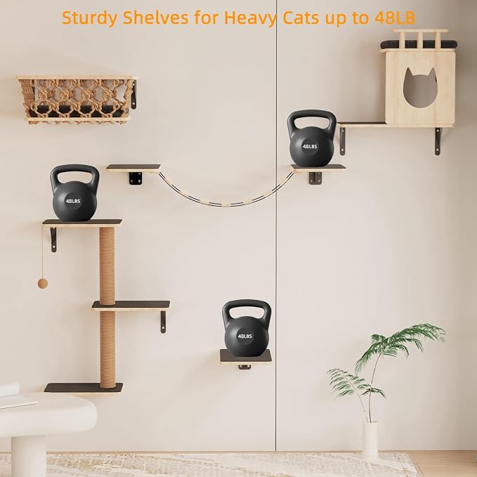 5-in-1 Cat Wall Shelves Set - Image 8