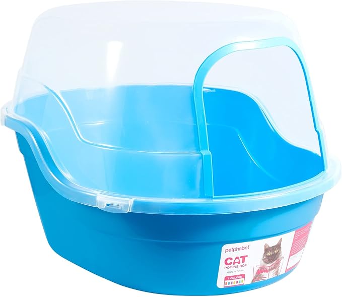 Petphabet Jumbo Hooded Cat Litter Box, Extra Large, Light Blue by Petphabet