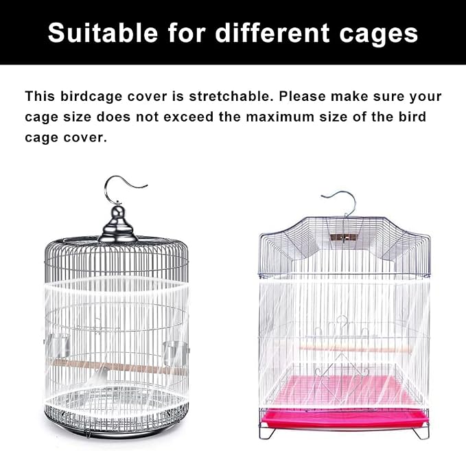 Bird Cage Seed Catcher Skirt, Bird Cage Mesh Net Cover, Parakeet Cage Skirt - Image 4