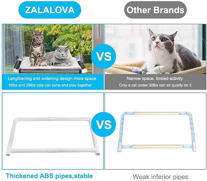 ZALALOVA Cat Perch, Cat Window Seat Large Sturdy Bed Fleece Blanket 2025 Latest - Image 6