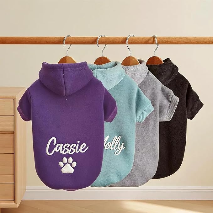 GODMERCH Custom Name Embroidered Dog Hoodie, Embroidery Dog Sweaters - Image 2
