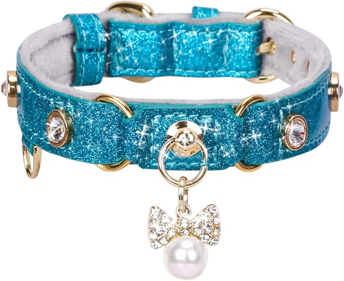 PetsHome Cat Collar, Dog Collar, PU Leather Adjustable Pet Collar by PetsHome