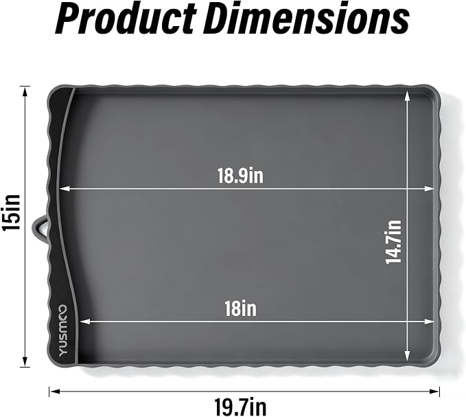 Dog Food Mat 20" x 15", Waterproof Silicone Pet Feeding Mat - Image 2