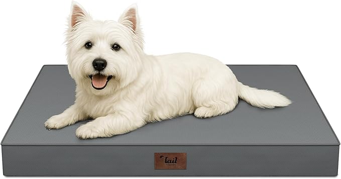 Outdoor Dog Bed for Small Dogs & Cats, Waterproof Dog Crate Mat Orthopedic Egg by TailStories