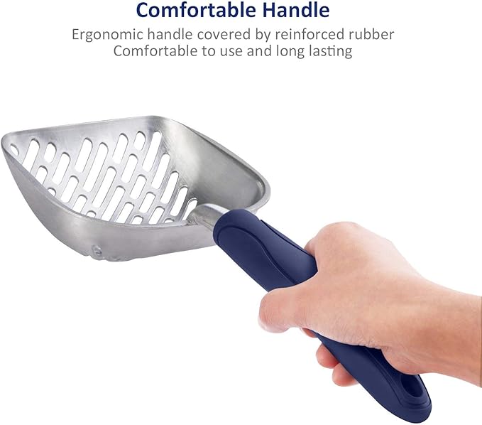 WePet Cat Litter Scoop, Aluminum Alloy Sifter, Kitty Metal Scooper, Deep Shovel - Image 4