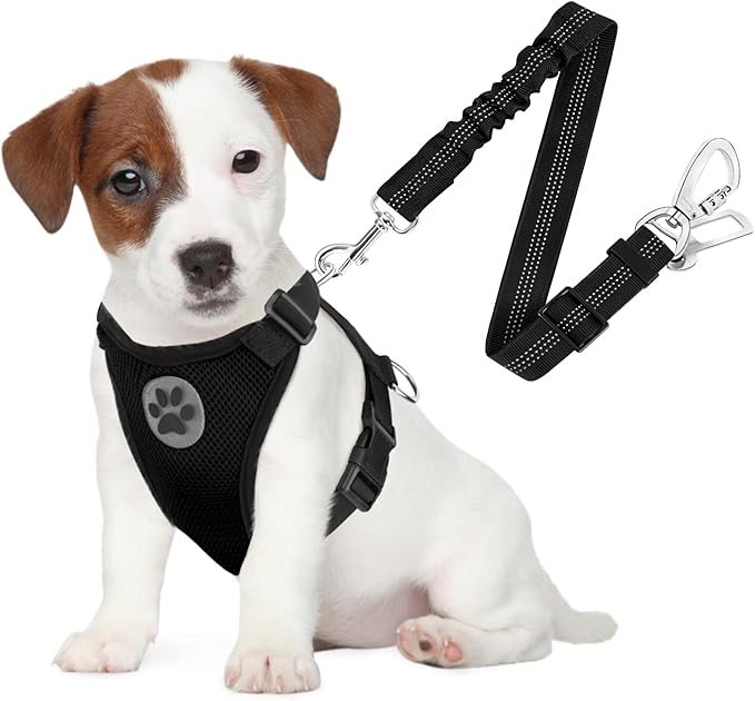 SlowTon Dog Seat Belt Harness for Car, Dog Car Harness Adjustable Mesh by SlowTon