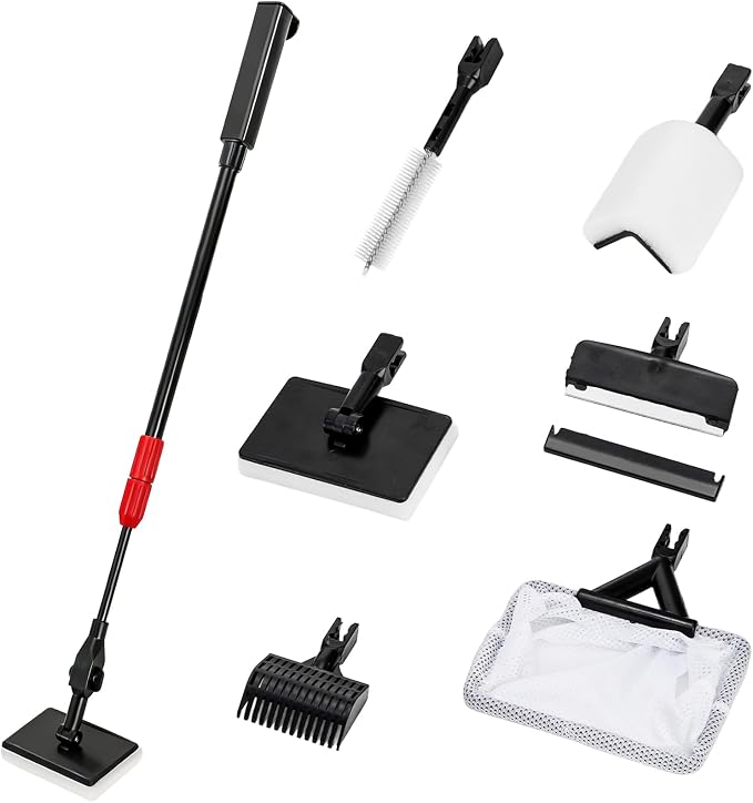 TOPZEA 6 in 1 Aquarium Cleaning Tool Kit, Fish Tank Cleaner Set by TOPZEA