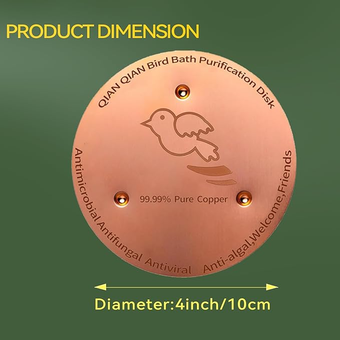 Bird Bath Copper Disk, Copper Bird Bath Purification Disk, Pure Copper Cleaning - Image 7