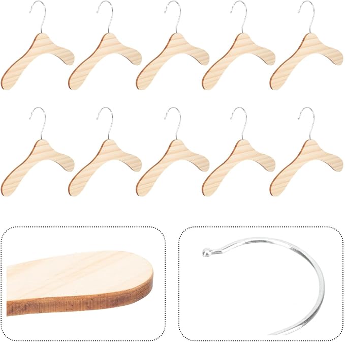 10pcs 8.66-inch Wooden Pet Hangers - Image 6