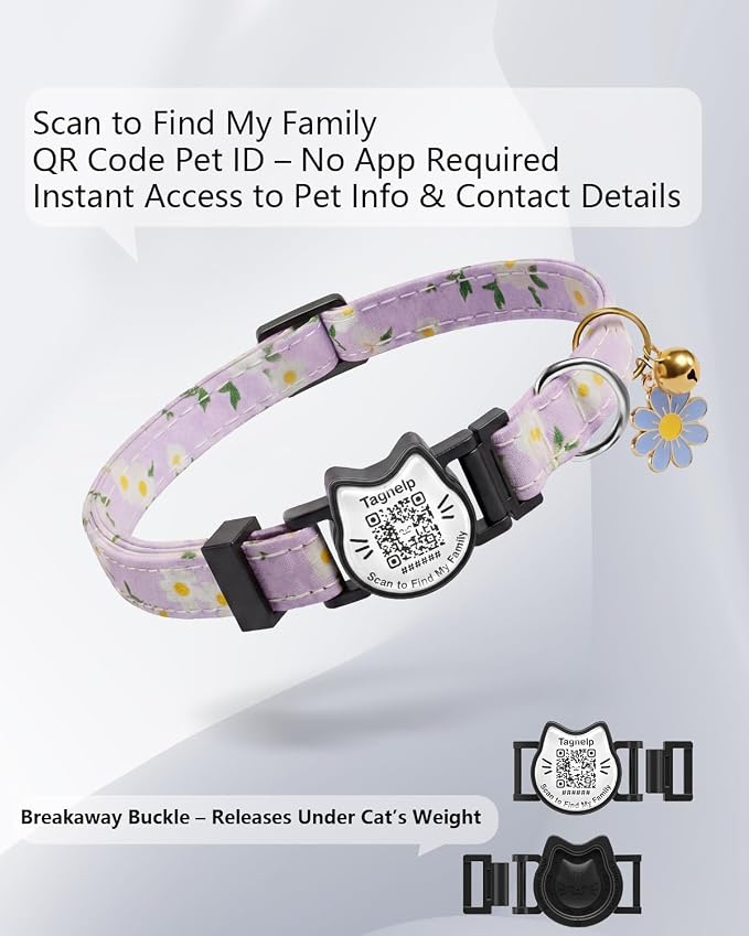 Cute Floral Breakaway Cat Collar - Image 4
