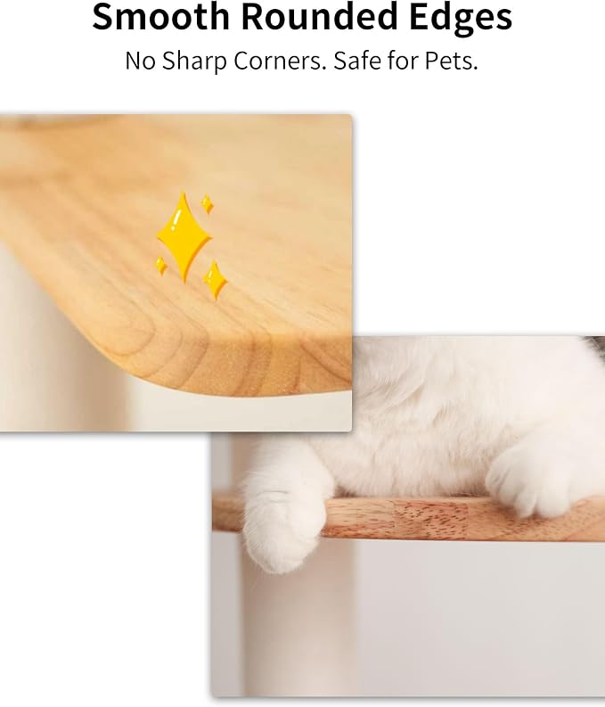 Wood Cat Tree for Large Cats, 62-Inch Tall Modern Cat Tower - Image 8