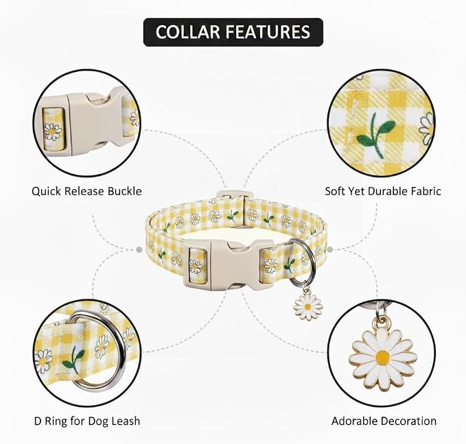 Cute Dog Collar, Spring Summer Design Floral Collar - Image 2