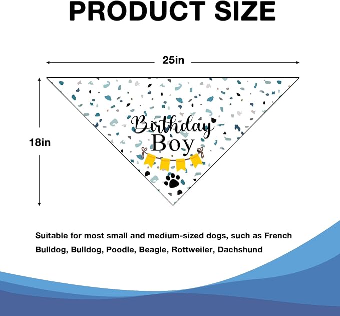 Dog Bandana for Birthday Party Supplies Puppy Pet Bandanas Boy Happy Birthday - Image 6