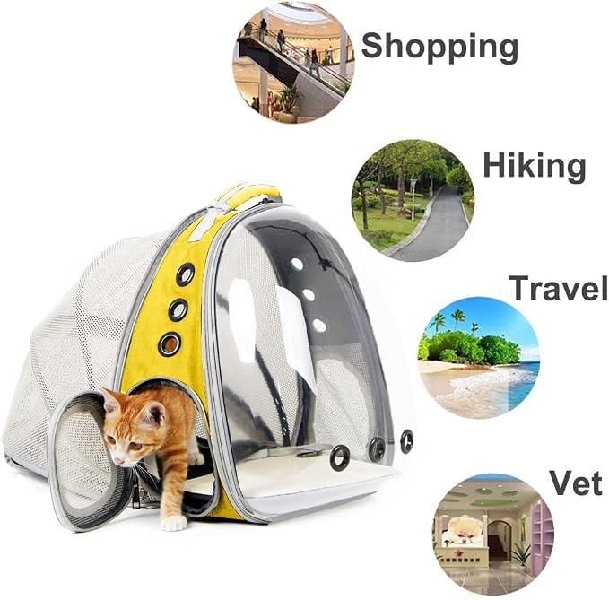Expandable Cat Backpack Carrier, Fit up to 12 lbs, Space Capsule Astronaut - Image 2