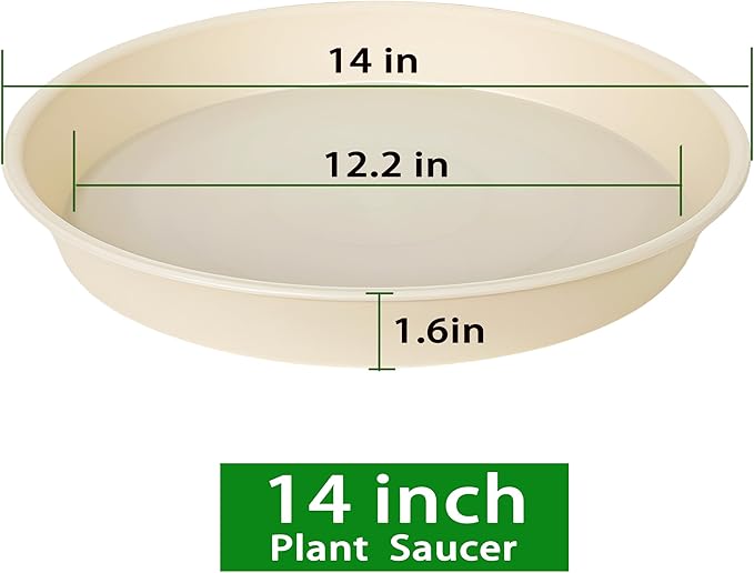 2 Pack of 14 inch Plant Saucers Bird Bath Bow Round, Plastic Plant Saucer Tray - Image 2