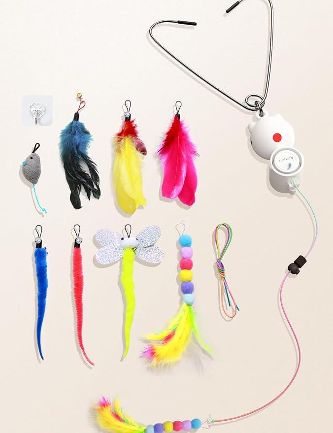 FEELNEEDY Laser Interactive Cat Toys, LED Light, Feather & Mouse Cats Toy - Image 7