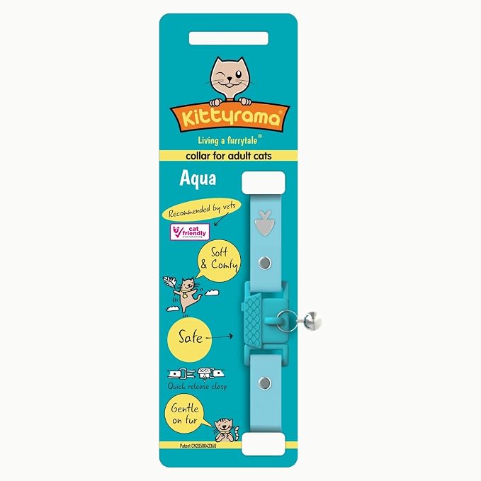 Kittyrama Aqua Cat Collar with Bell - Image 6