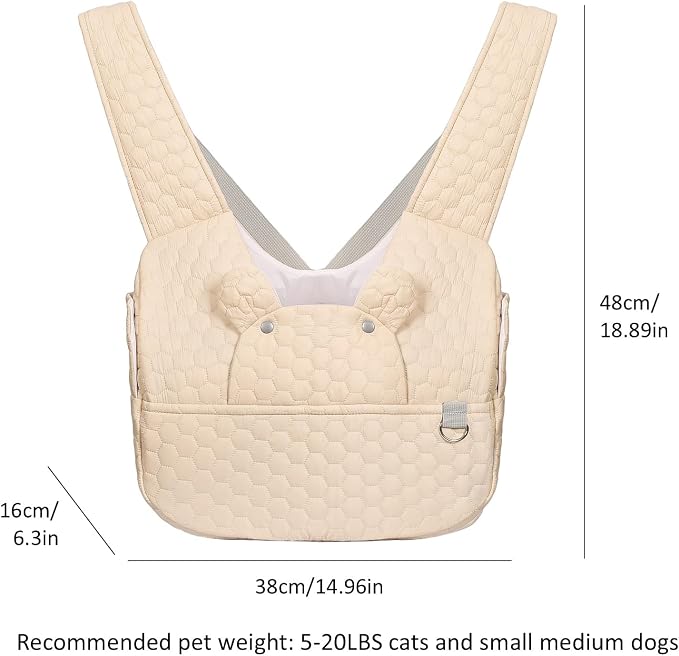 Dog Backpack Carrier for Small Dogs, Cat Carrier Sling, Front Facing Pets Chest - Image 3