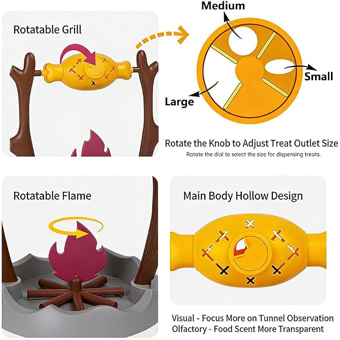 Cat BBQ Toy, Pets Dry Food Dispenser, Cats Slow Feeding Snack Bowl, Grilled - Image 5