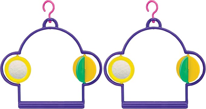 PENN-PLAX Bird Swing with Mirror and Spinner Toy – Attaches to Wire Birdcages – by Penn-Plax