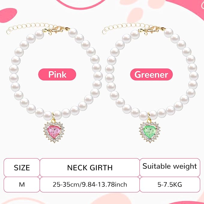 2PCS Kitten Collars Pearl Cat Dog Collar - Image 5