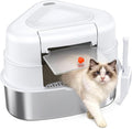 XL Stainless Steel Corner Cat Litter Box by Chumajor