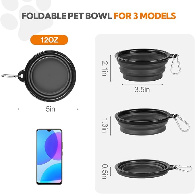 Dog Bowl Collapsible, 2 Pack Portable Foldable Travel Water Bowl Food Dishes - Image 3