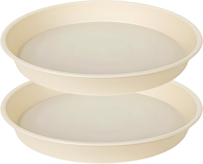 2 Pack of 18 19 inch Plant Saucer Drip Tray, Heavy Duty Deep Plant Saucers by Bleuhome