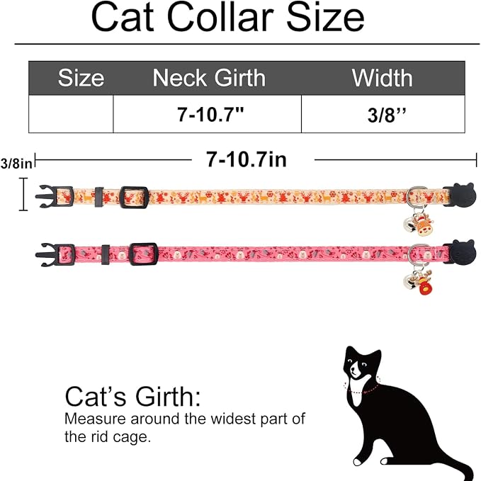 Christmas Cat Collar, Cotton 2 Pack Cat Collar - Image 3
