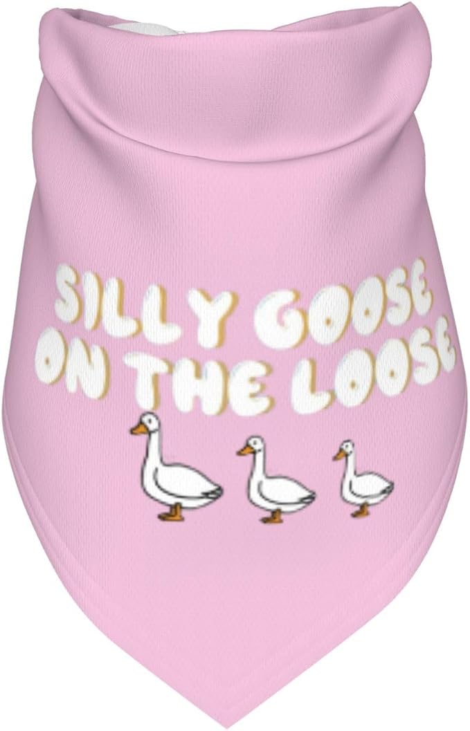 Silly Goose on The Loose Triangle Dog Bandana, Summer Bandana Funny Triangle - Image 3