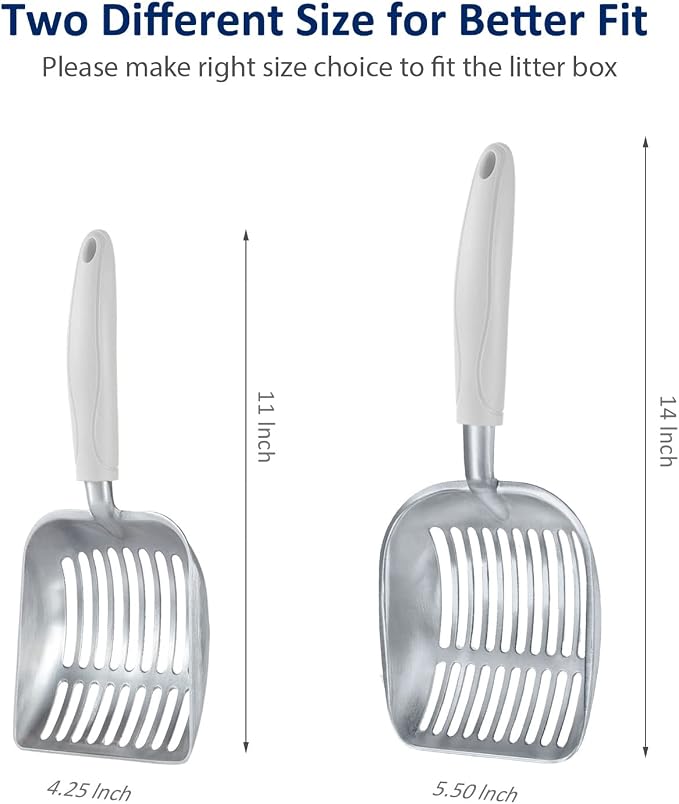 WePet Cat Litter Scoop, Aluminum Alloy Sifter, Kitty Metal Scooper, Deep Shovel - Image 3