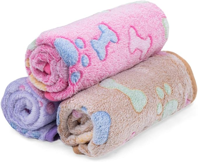 Dono 1 Pack 3 Dog Blankets, Soft Fluffy Fleece Pet Blanket Warm Sleep Mat Paw - Image 8