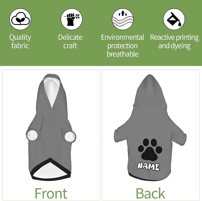 Custom Dog Hoodie Warm with Your Photo Text Logo Name Personalized Dog Clothes - Image 6