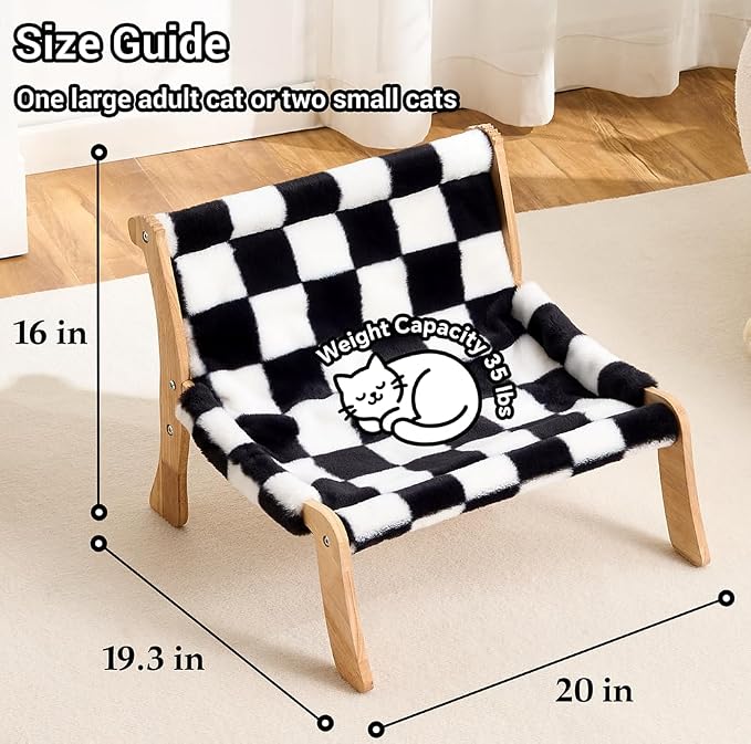 Solid Wood Cat Couch Bed for Indoor Cats, Modern Cat Sofa - Image 6