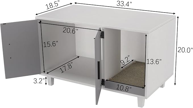 GDLF Modern Wood Pet Crate Cat Washroom Hidden Litter Box Enclosure Furniture - Image 5